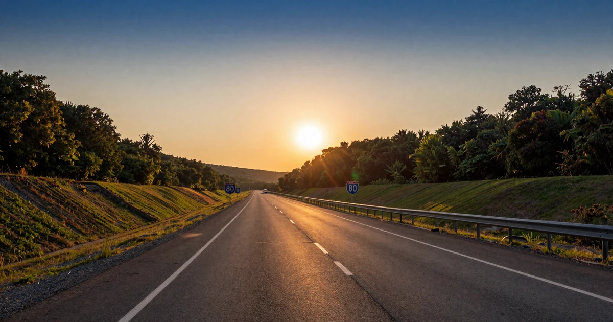 Interstate 80 at dusk in the Pennsylvania Appalachian Mountains - trucker dating Pennsylvania backdrop